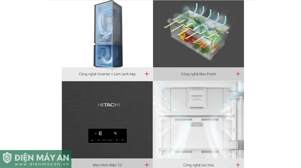 Tủ Lạnh Hitachi Inverter 396 Lít R-B415EGV1